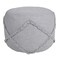 Laddha Home Designs 18" Gray Solid Texture Diamond Round Pouf Ottoman